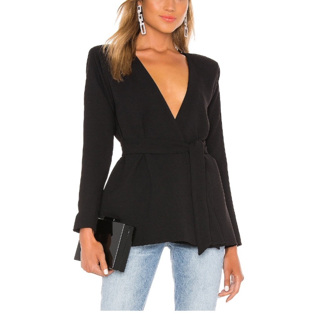 REVOLVE Michael Costello Wrap Peplum Blazer sz L